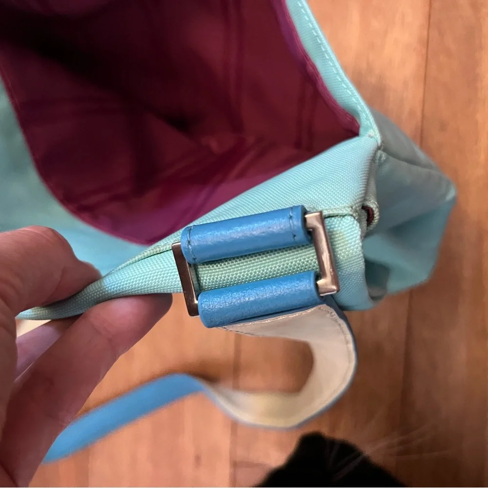 Tumi Nylon Travel Crossbody Bag Teal Blue - Picture 8 of 16